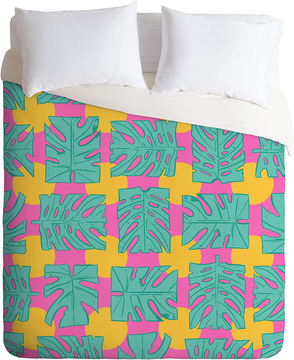 Price:$179.00 69100-dvqsek Evgenia Chuvardina Party Palms Duvet Set with Pillowcase(s), King, Blue : Home & Kitchen