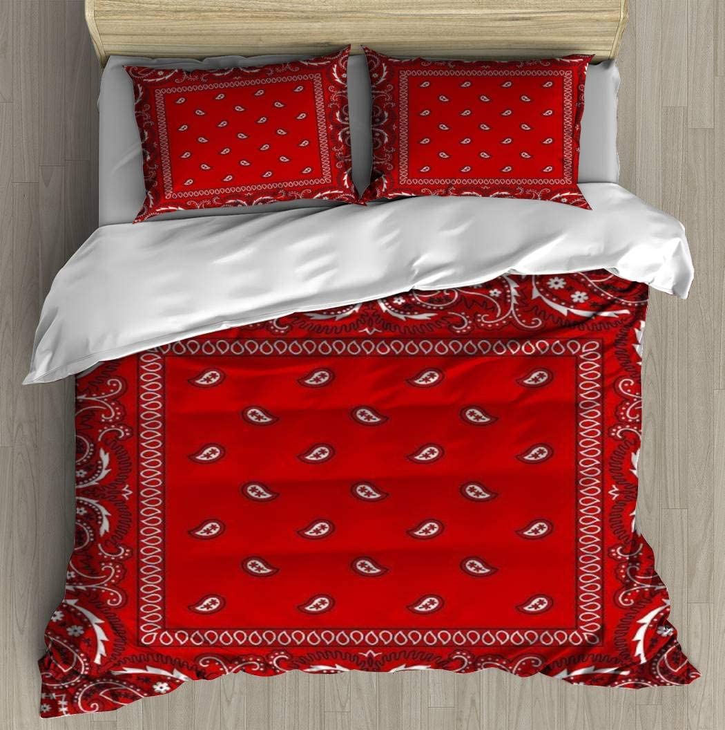 Price:$88.88 Red Bed Sheet Set 2 Pillowcases and 1 Duvet Cover Brushed Microfiber Bedding Wrinkle Proof - 3 Piece : Home & Kitchen
