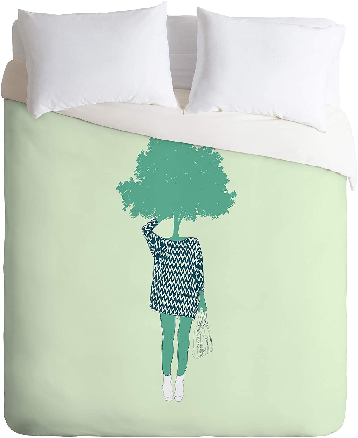 Price:$179.00 62181-dvqsek The Red Wolf Woman Nature 6 Duvet Set with Pillowcase(s), King, Green : Home & Kitchen