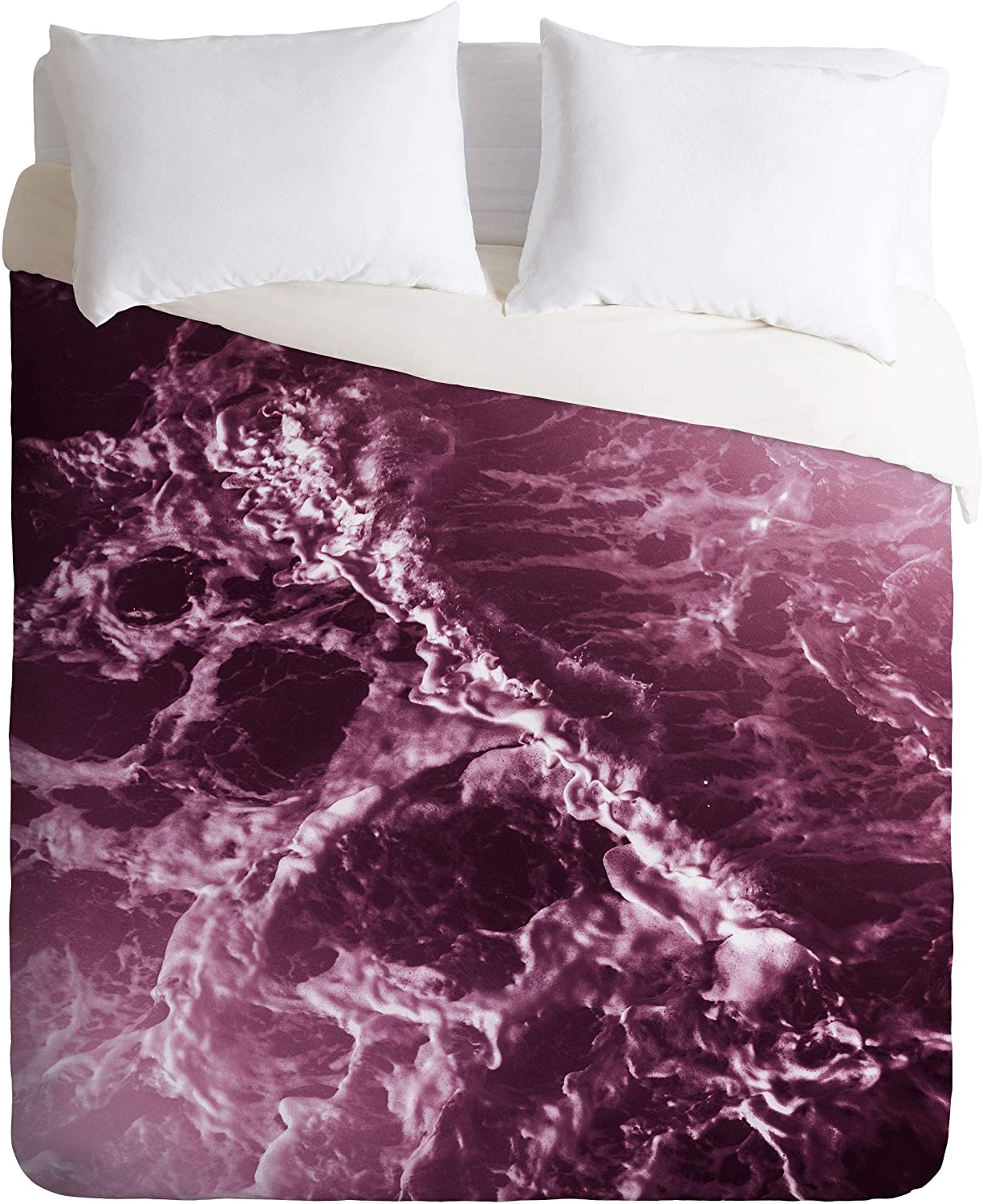 Price:$179.00 70479-dvqsek Nature Magik Pink Ocean Waves Duvet Set with Pillowcase(s), King, Pink : Home & Kitchen