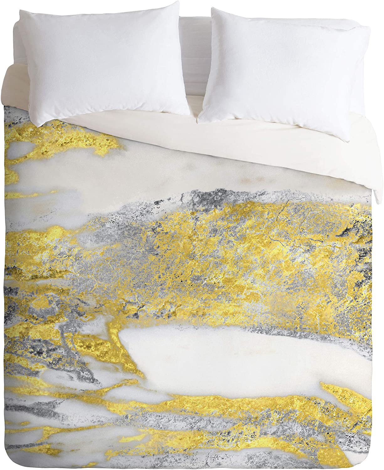 Price:$78.14 Sheila Wenzel-Ganny Silver and Gold Marble Design Duvet Cover Set with Pillowcase(s), King, Minneapolis Minnesota : Home & Kitchen