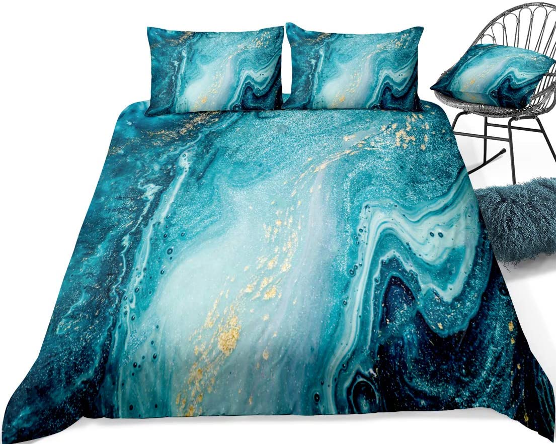 Price:$46.99 DarkBlue Marble Design Bedding Sets, Duvet Cover Sets, Comforter Quilt Cover Sets, Include 1 Duvet Cover and 2 Pillowcases, Soft Microfiber Material, Comfortable Breathable - Queen Size : Home & Kitchen