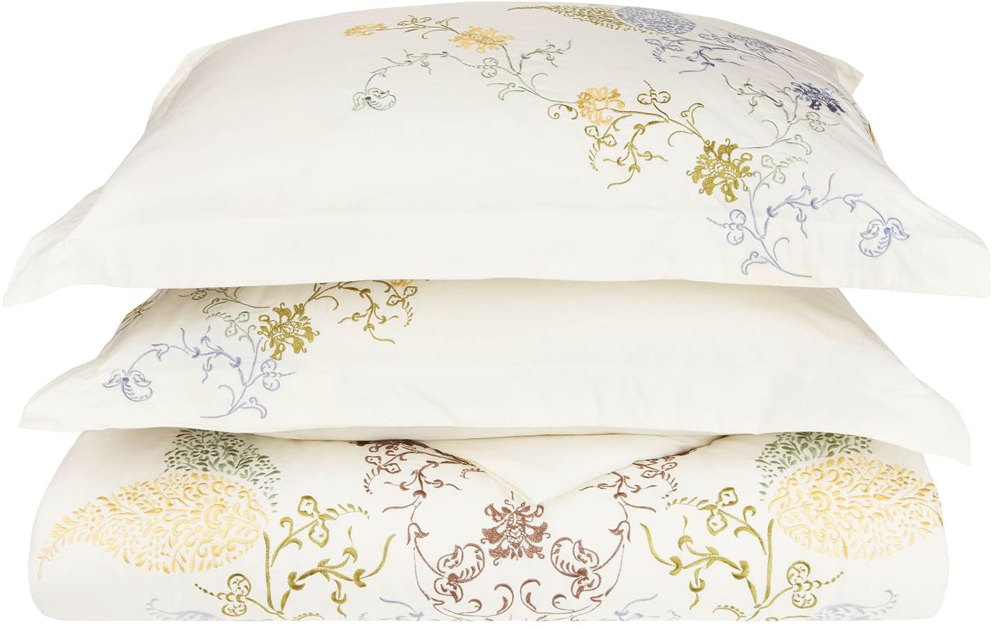 Price:$72.09 Cotton, 3-Piece Full/Queen Single Ply, Soft, Embroidered Hyacinth Duvet Cover Set : Home & Kitchen