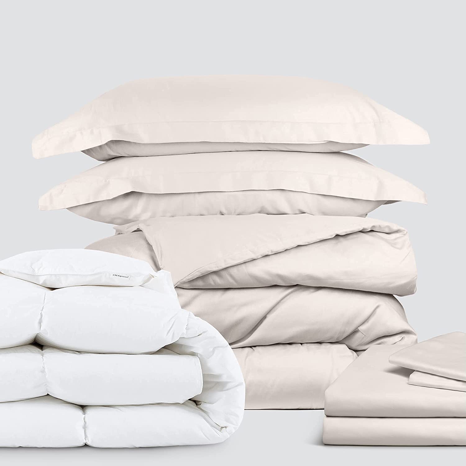Price:$124.95 All Cotton Collection Duvet Bundle - 3 Piece Duvet Set (King, Beige) & 4 Piece Sheet Set (King, Beige) & Goose Down Comforter (King) : Home & Kitchen