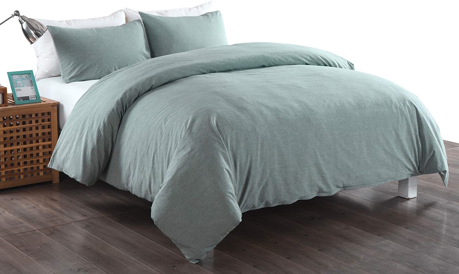 Price:$36.58 Loft Mini Duvet Cover Set, King, Green : Home & Kitchen