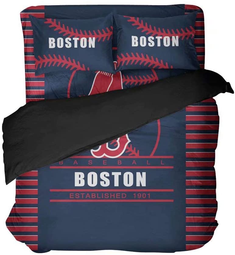 Price:$88.95 Sports Duvet Cover Set Decorative Red Socks Bedding Set with 2 Pillow Shams All Season King Baseball Comforter Set for Boy Girl Teen Kid 4Pcs : Home & Kitchen