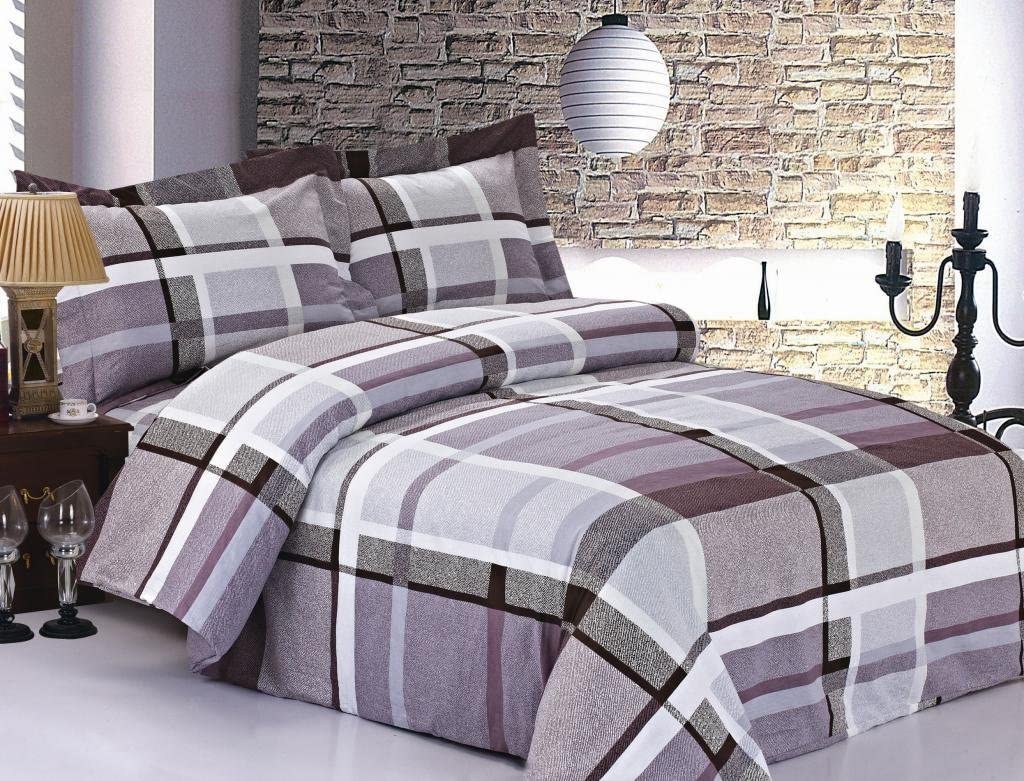 Price:$126.00 Linen French Lavender Plaid Collection 6 Duvet Set, 39" : Home & Kitchen