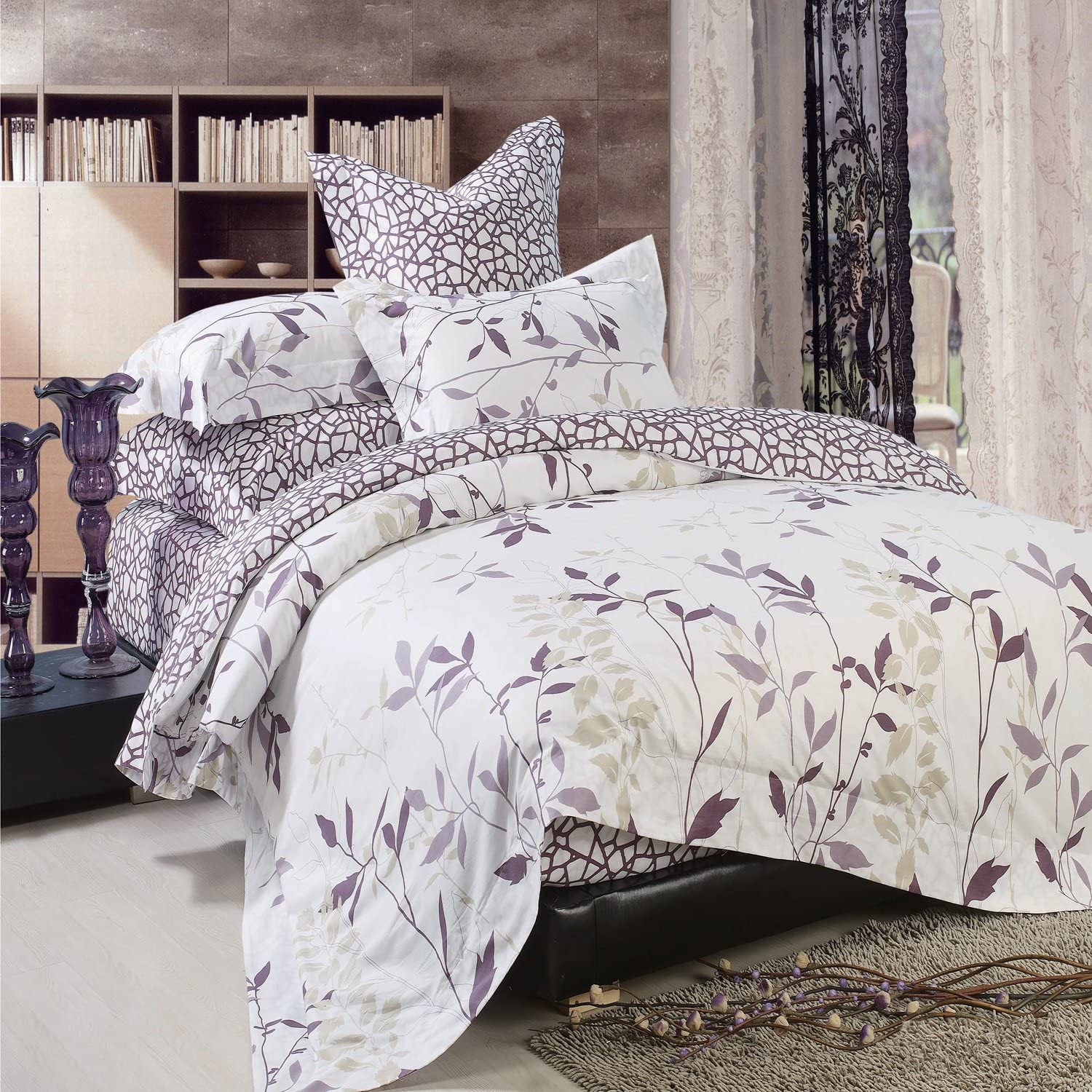 Price:$106.99 HOME Iris DC QN Duvet Cover Set, Queen : Home & Kitchen