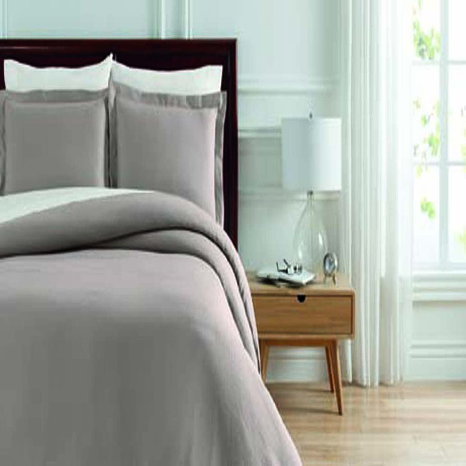 Price:$149.99 New York Home Lafayette 3-Piece Duvet Set, Full/Queen, Taupe : Home & Kitchen
