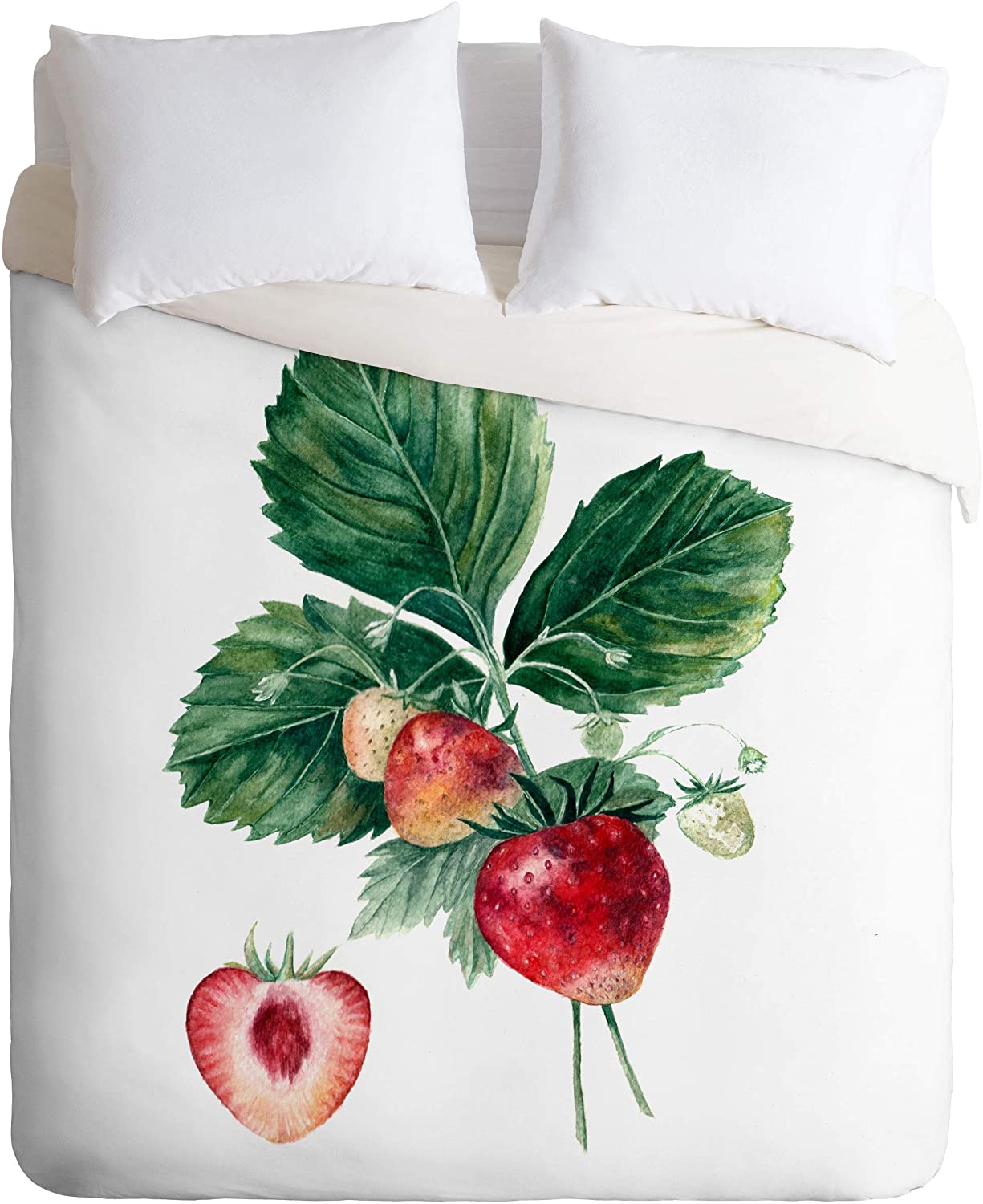 Price:$171.12 Anna Shell Strawberry Botanical Art Duvet Cover Set with Pillowcase(s), King, Agate Silver Glitter 1 : Home & Kitchen