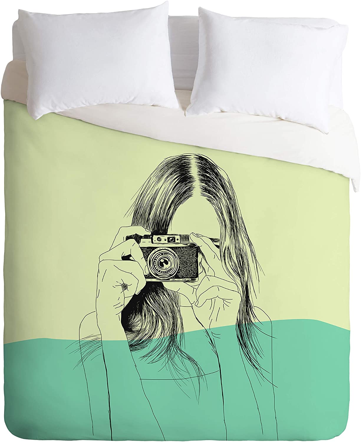 Price:$149.00 62179-dvwseq The Red Wolf Woman Color 11 Duvet Set with Pillowcase(s), Queen/Full, Blue : Home & Kitchen