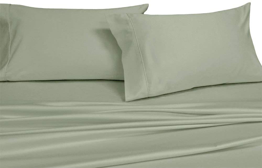 Price:$69.99 Solid Sage 250-Thread-Count 4pc King Bed Sheet Set 100-Percent Cotton, Superior Percale Weave, Crispy Soft, Deep Pocket, 100% Cotton : Home & Kitchen