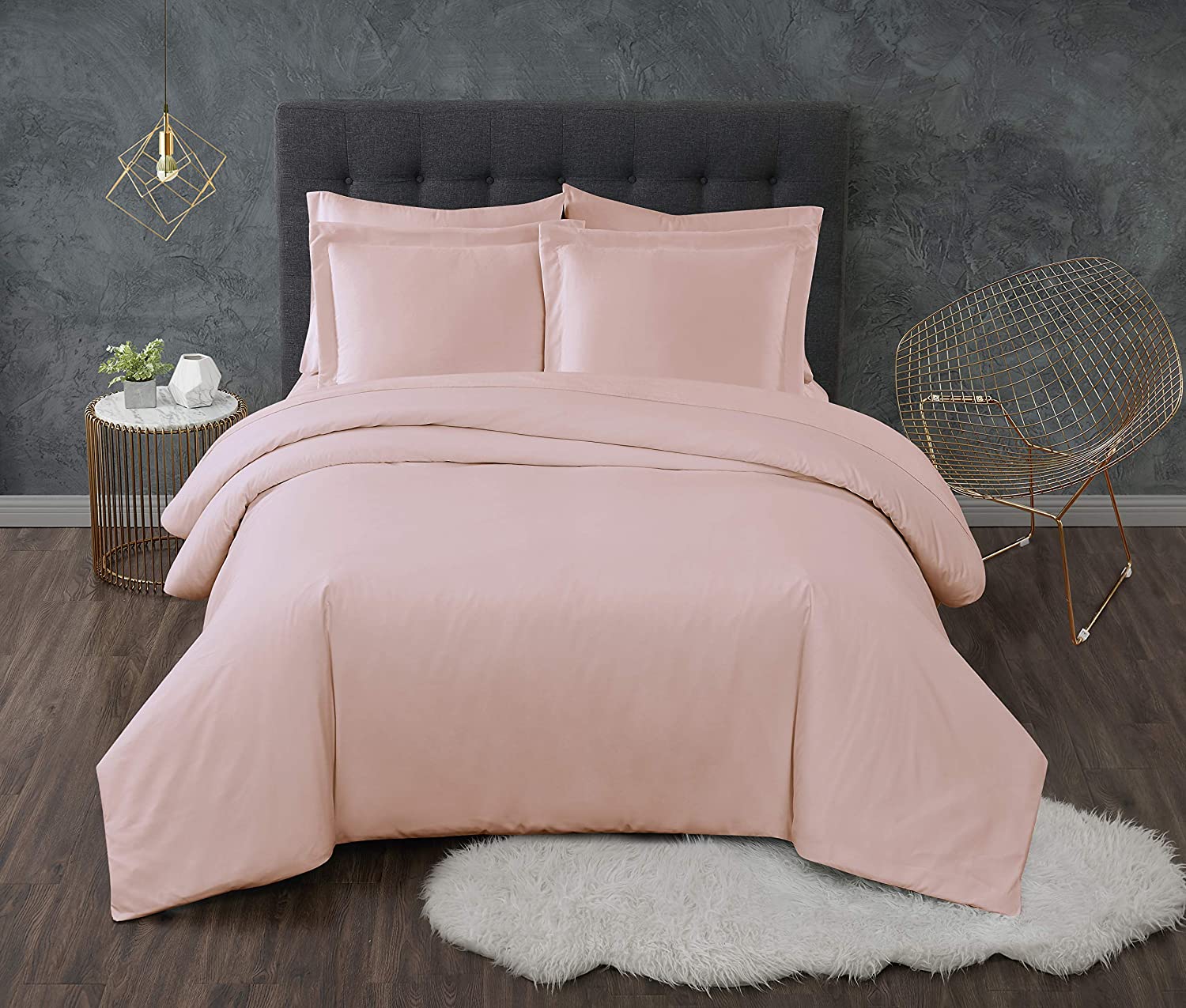 Price:$69.99 CALM HOME FOR HEALTH Antimicrobial Blush King 3 Piece Duvet Set : Home & Kitchen