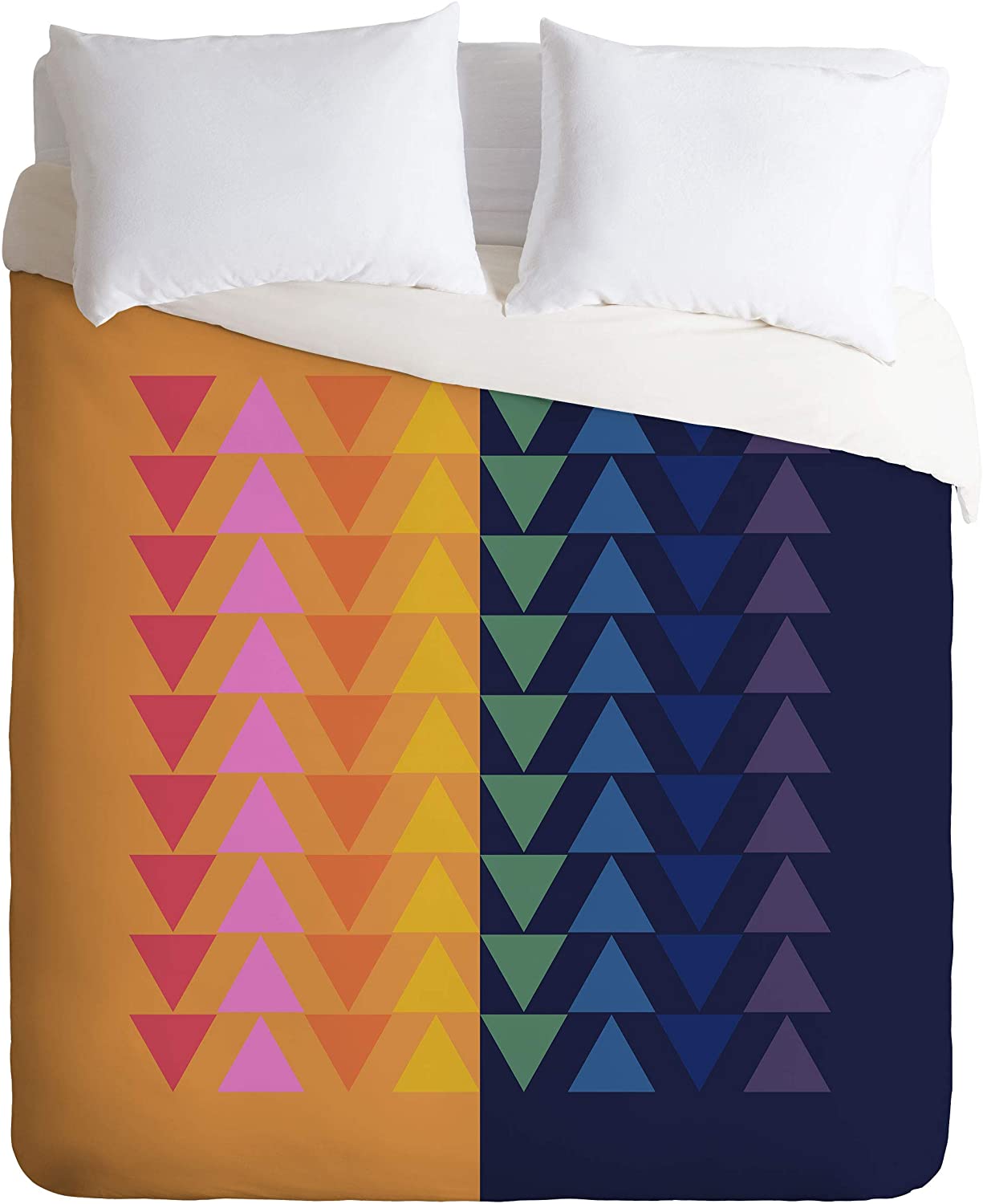 Price:$129.00 June Journal Day and Night Rainbow Duvet Cover Set, 68" x 88", Pillowcase: 30" x 20”, Multi : Home & Kitchen