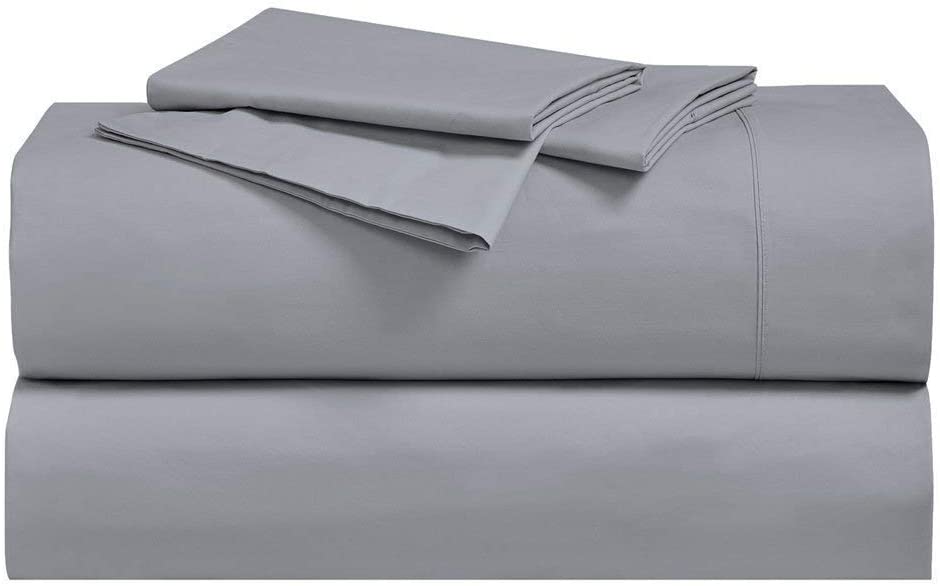 Price:$84.99 Hotel Bedding Abripedic Crispy Percale Sheets, 300-Thread-Count, 4PC Solid Sheet Set, 100% Cotton, Super Deep Pocket, King, Gray : Home & Kitchen
