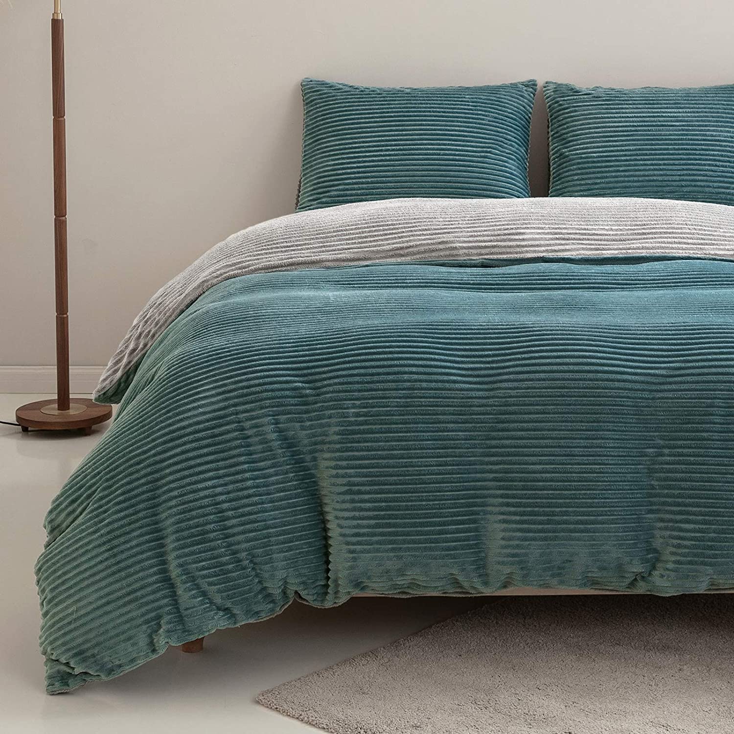 Price:$39.99 Duvet Cover Set Twin, Corduroy 280GSM Heavyweight Velvet Comforter Set 2 Pieces, Super Soft Fluffy Bed Sets, Solid Color Boho Style 1 Duvet Cover 1 Shams, Blue-Gray : Home & Kitchen