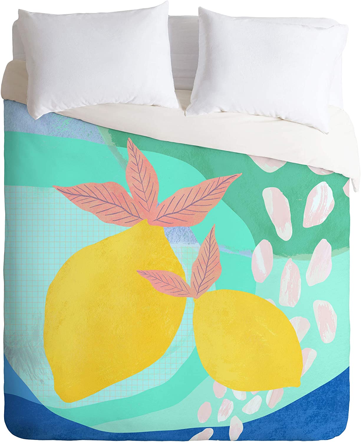 Price:$149.00 72540-dvwseq Sewzinski Make Pink Lemonade Duvet Set with Pillowcase(s), Queen/Full, Yellow : Home & Kitchen