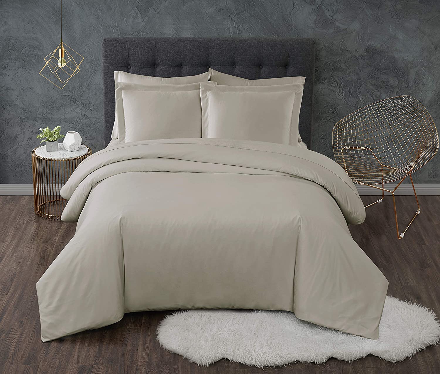 Price:$57.98 CALM HOME FOR HEALTH Antimicrobial Khaki Twin/Twin XL 2 Piece Duvet Set : Home & Kitchen