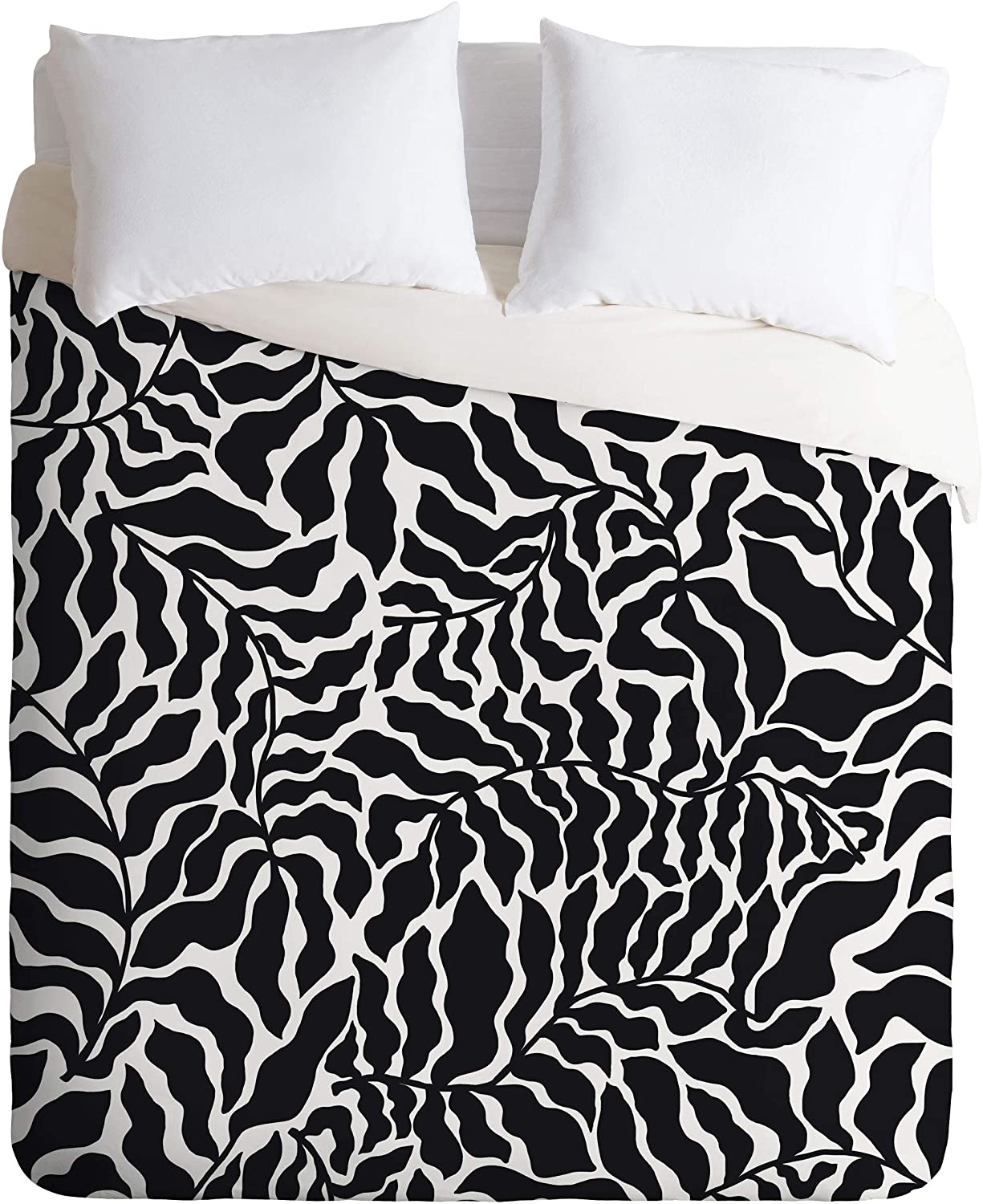 Price:$179.00 72019-dvqsek Beshka Kueser Abundance Black and White Duvet Set with Pillowcase(s), King, Black : Home & Kitchen