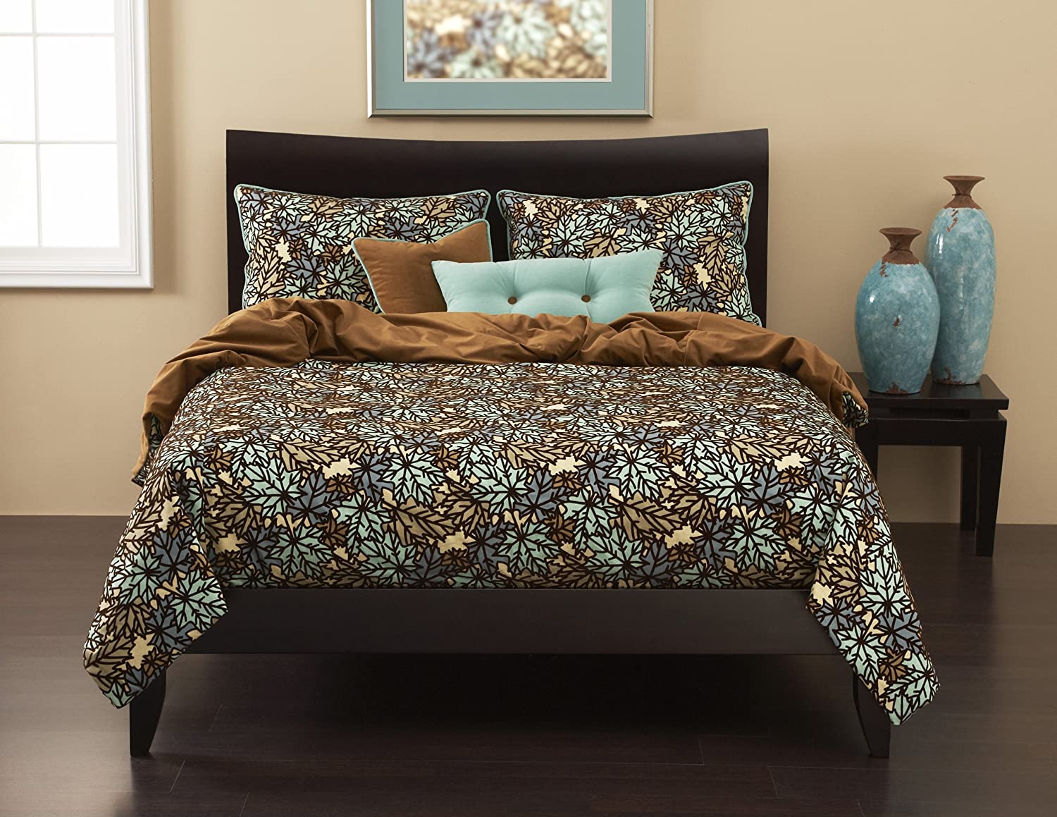 Price:$500.00 6-Piece Press Leaf Spa Duvet Set, California King : Home & Kitchen