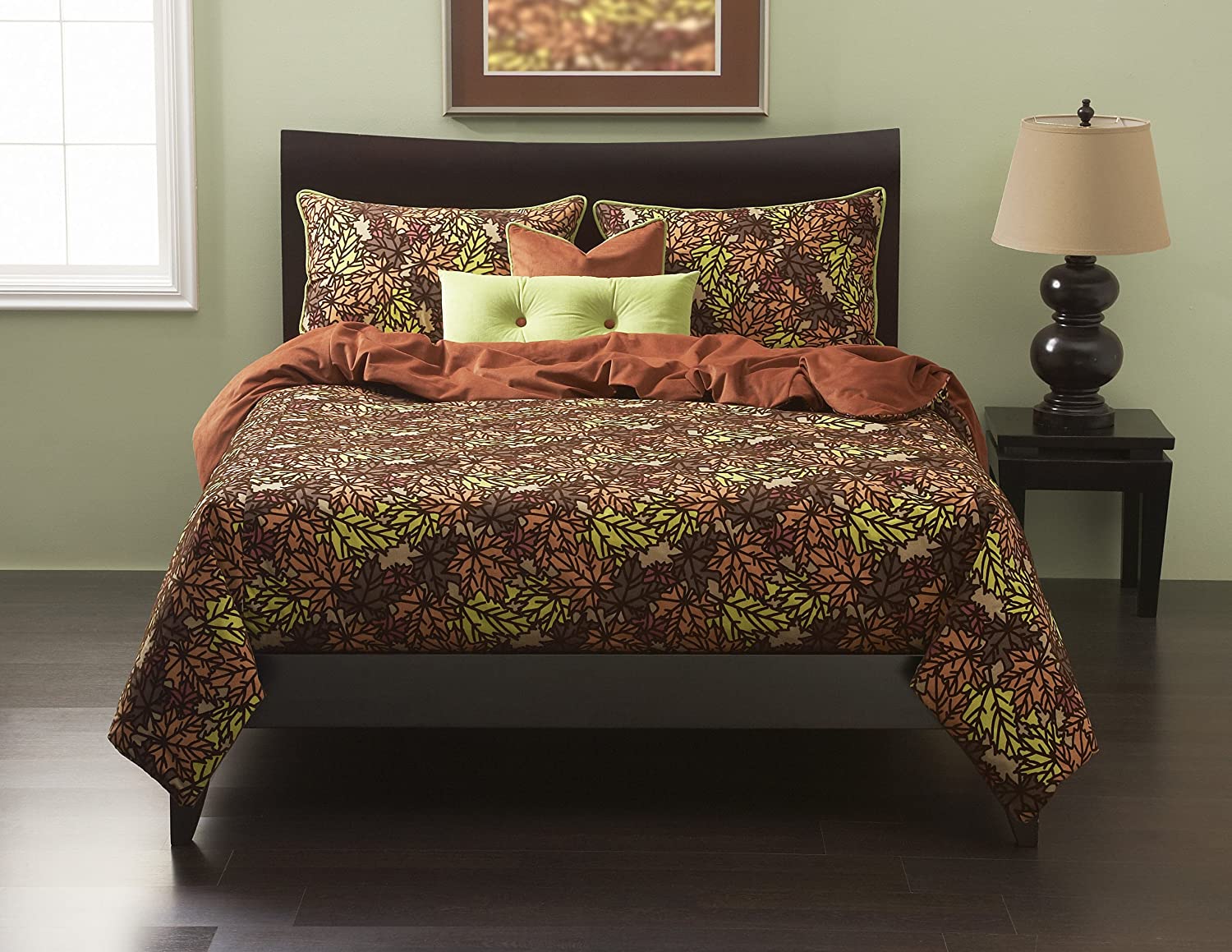 Price:$365.00 6-Piece Press Leaf Copper Duvet Set, Full : Home & Kitchen