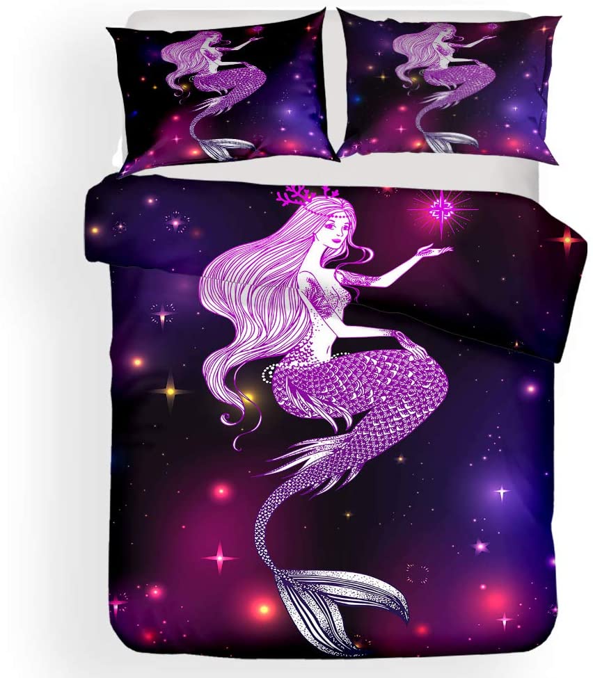 Price:$38.90 Gold Overseas Lovely Mysterious Cartoon Mermaid Perlage Bedding Set for Girls Teens Duvet Cover Set Bedspreads (no Comforter Include) (17, Twin) : Home & Kitchen