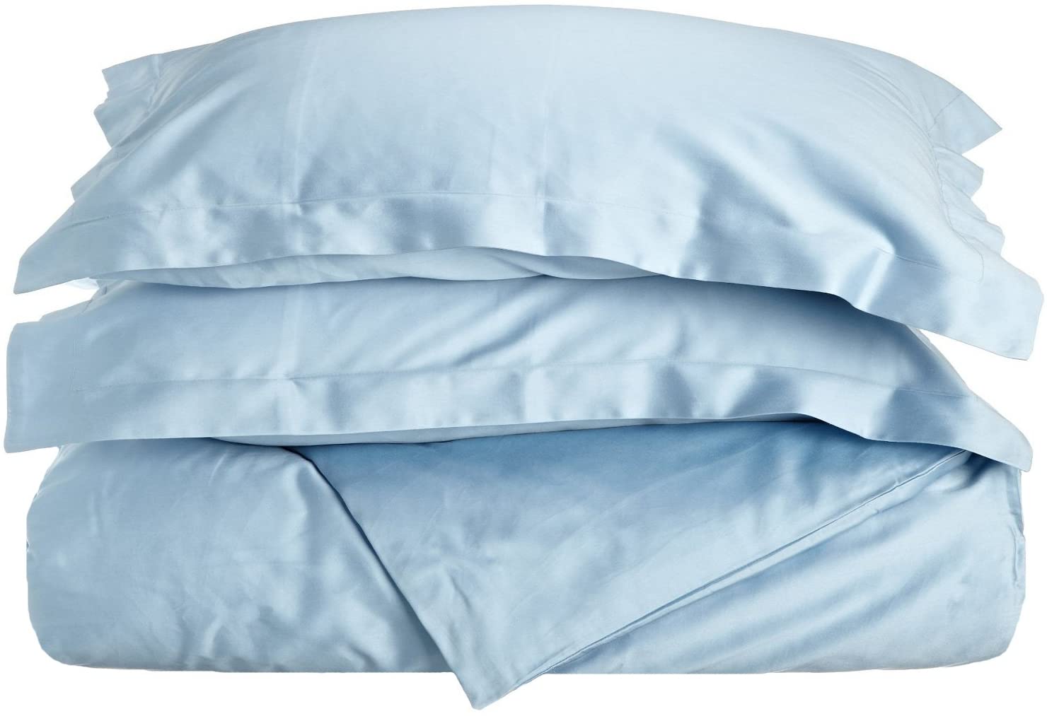 Price:$55.99 400-Thread Duvet Cover Set, Premium Long-Staple Cotton, Twin, Light Blue : Home & Kitchen