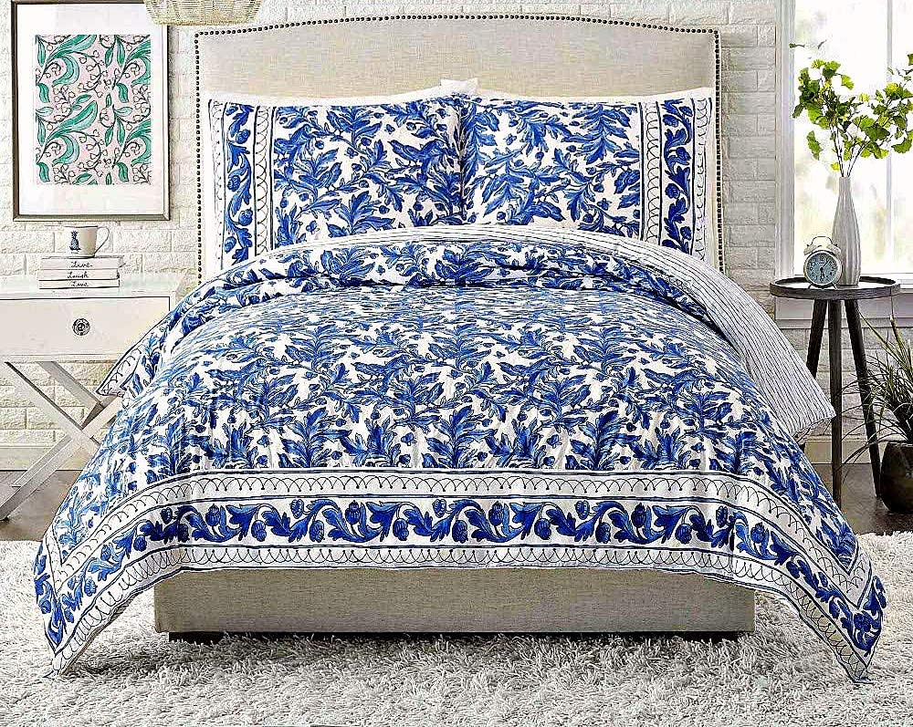 Price:$149.95 Collective Blue Bird Duvet Covet Set by Molly Hatch Queen Size: 90" x 96" | 100% Cotton Fabric : Home & Kitchen