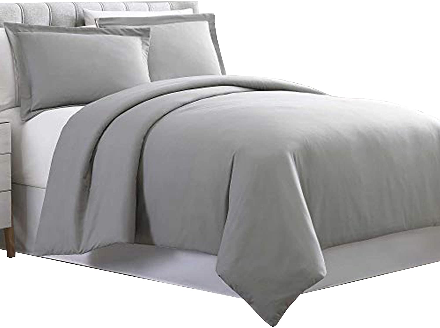 Price:$44.71 Urban Port Horten 3 Piece King Size Microfiber Duvet Set, Light Gray : Home & Kitchen