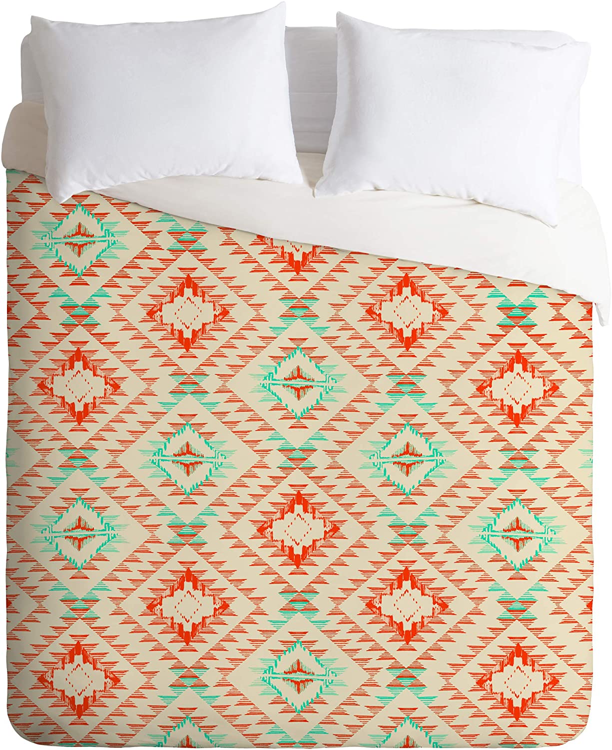 Price:$179.00 57216-dvqsek Pattern State Tile Tribe Southwest Duvet Set with Pillowcase(s), King, Red : Home & Kitchen