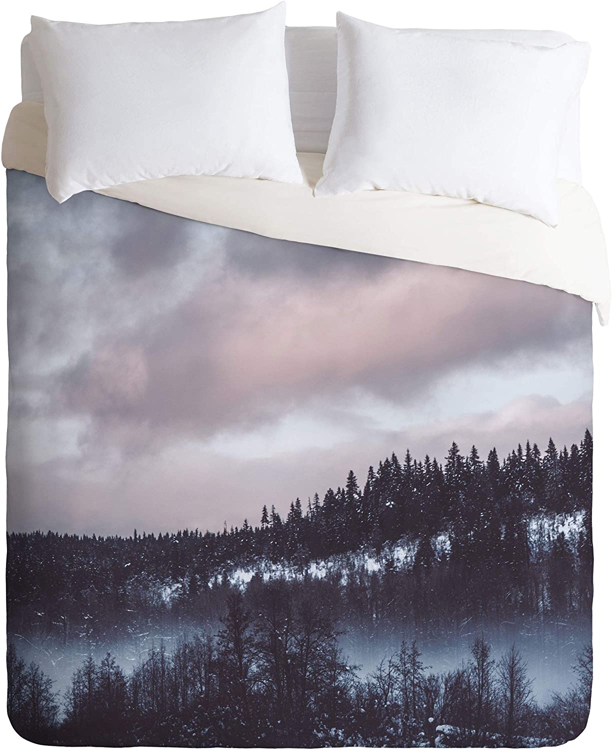 Price:$143.90 Hannah Kemp Winter II Duvet Set with Pillowcase(s), Queen/Full, Black : Home & Kitchen