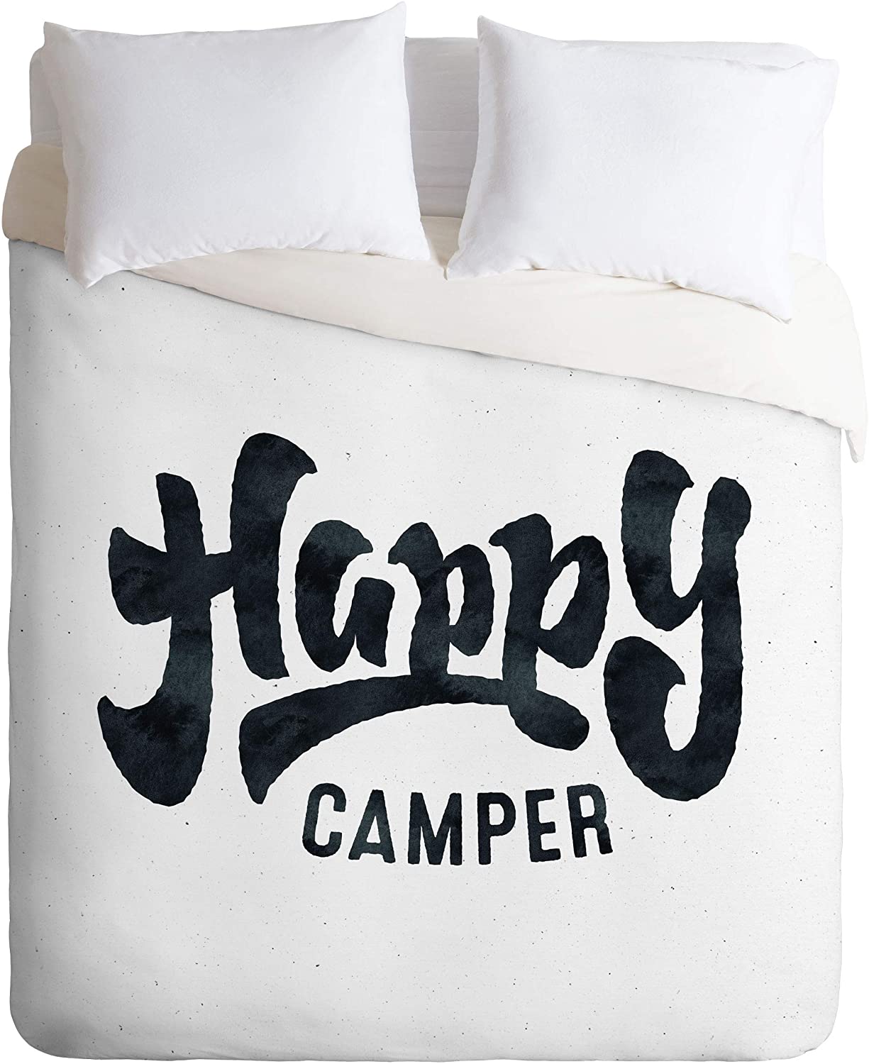 Price:$179.00 71310-dvqsek Nature Magik Happy Camper Black and White R Duvet Set with Pillowcase(s), King, Black : Home & Kitchen