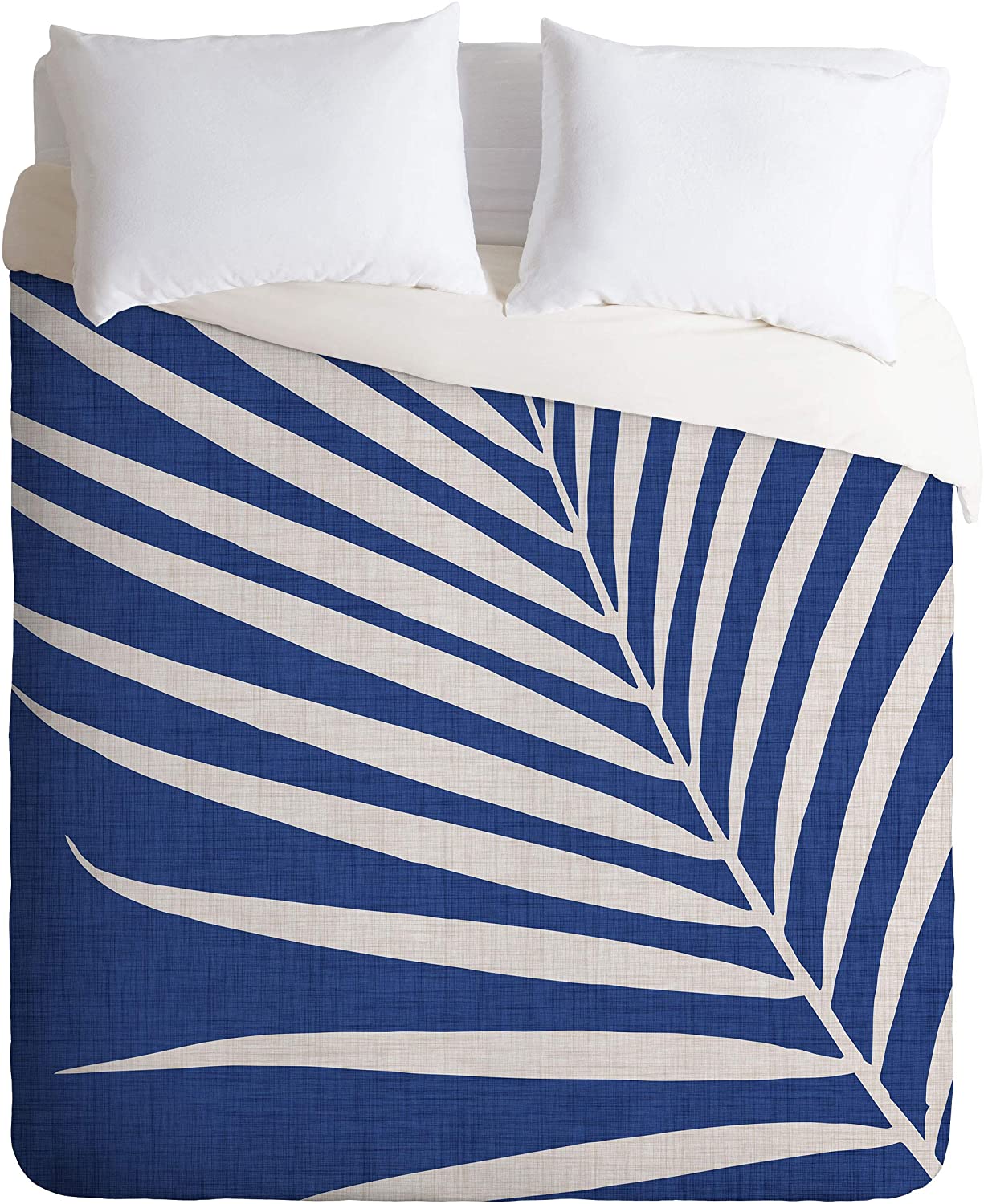 Price:$170.71 70850-dvqsek Modern Tropical Vintage Indigo Palm King Duvet Cover And 2 Pillow Shams Set, blue : Home & Kitchen