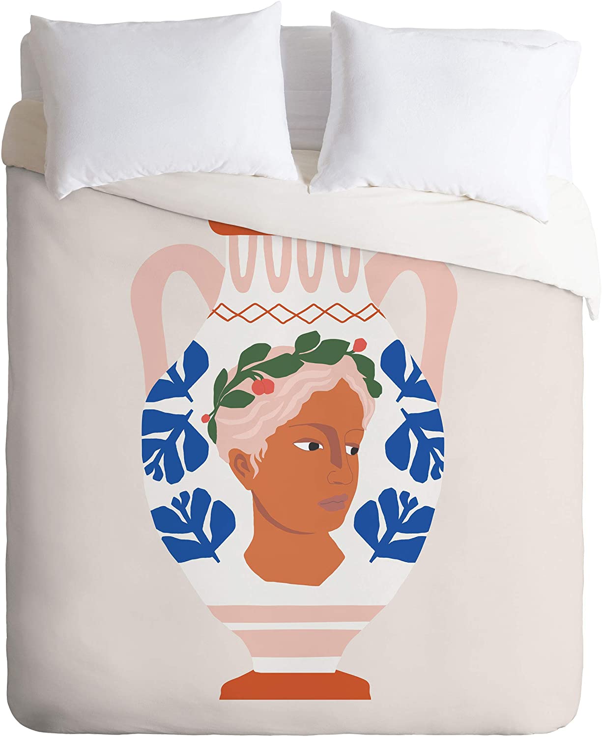 Price:$149.00 73485-dvwseq Beshka Kueser Greek Goddess Vase Duvet Set with Pillowcase(s), Queen/Full, Multi : Home & Kitchen