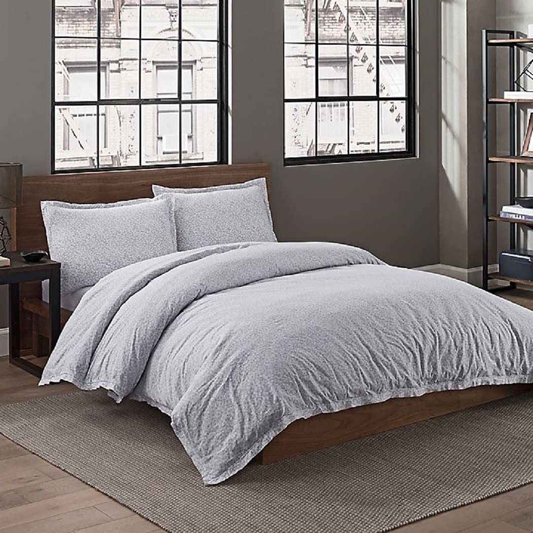 Price:$74.50 Printed Full/Queen Duvet Cover Set in Fog Popcorn : Home & Kitchen