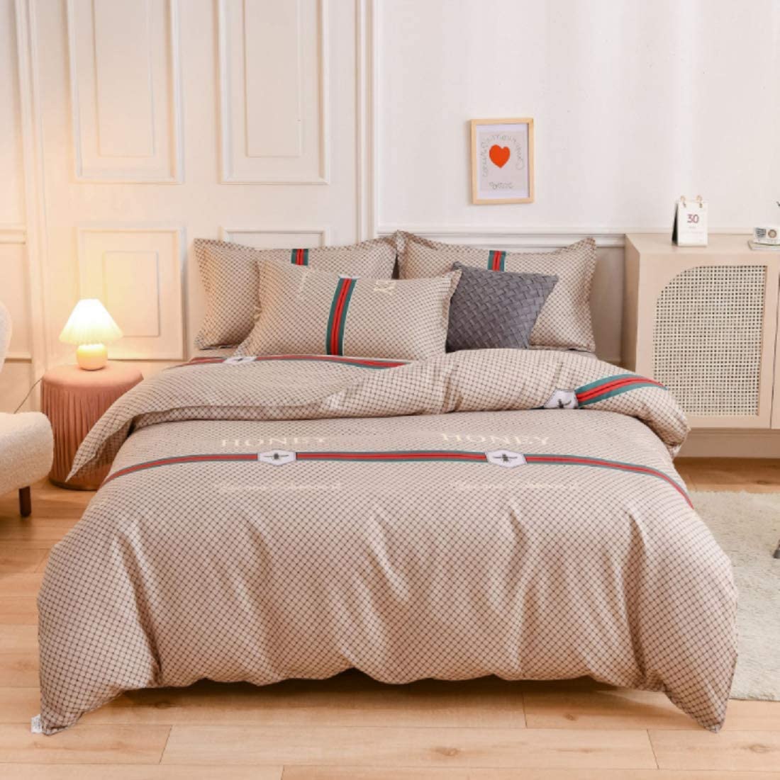 Price:$28.99 Bedding Set-Thick and Soft Bedding, There are 3 Sizes of Luxurious 4-Piece Bed Set, Including 1 Bed Sheet, 1 Duvet Cover and 2 Pillowcases (Noble Taste, Full) : Home & Kitchen