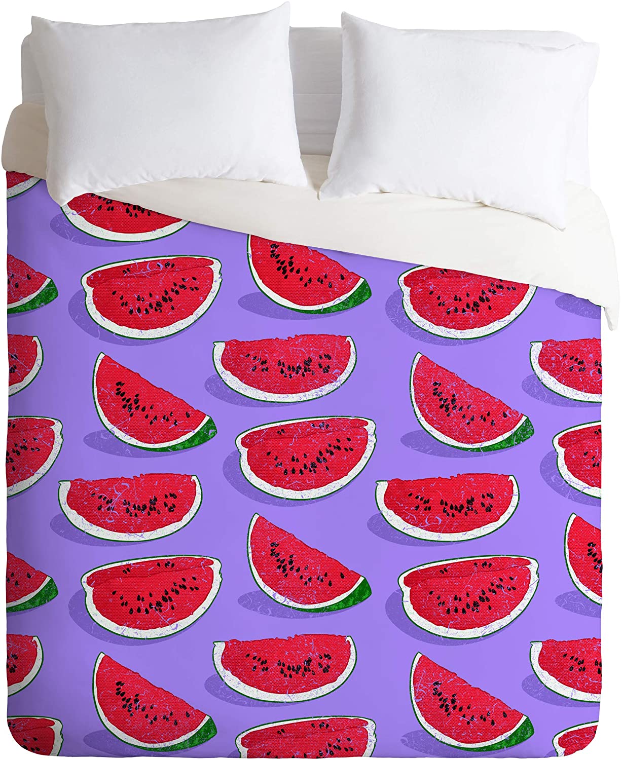 Price:$149.00 61897-dvwseq Evgenia Chuvardina Tasty Watermelons Duvet Set with Pillowcase(s), Queen/Full, Purple : Home & Kitchen
