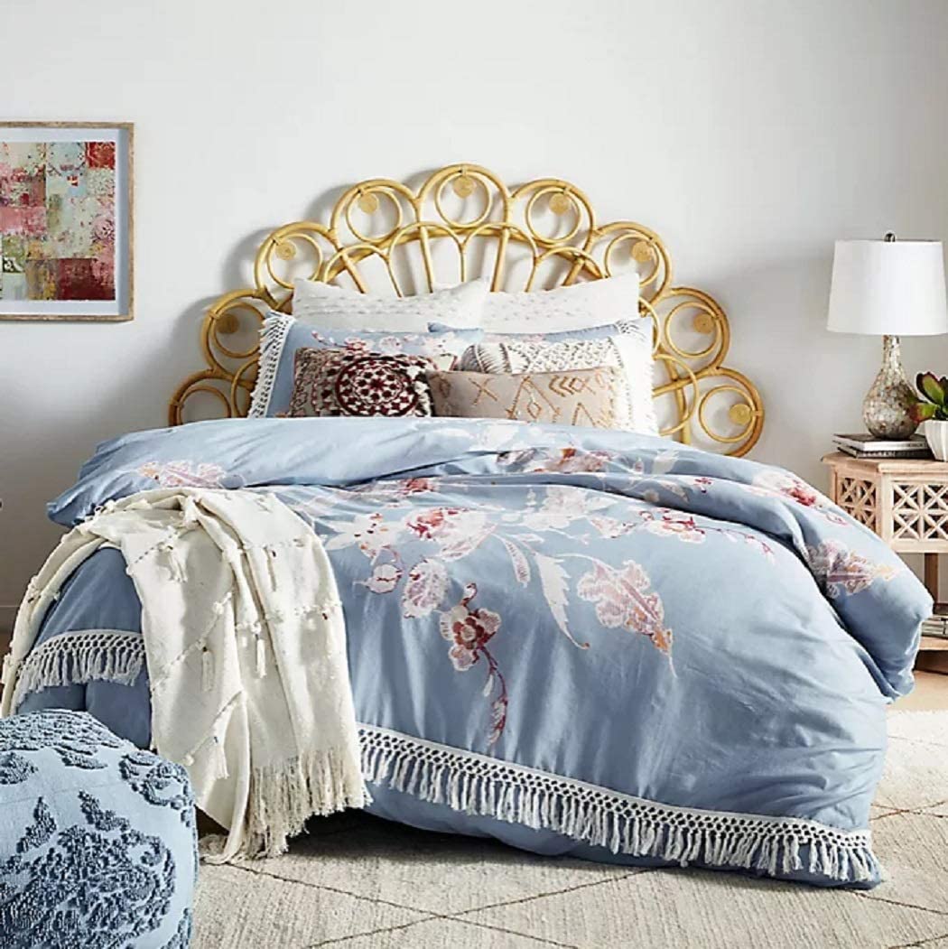 Price:$149.95 and Bath Global Caravan Goa Floral King Duvet Cover Set in Blue : Home & Kitchen