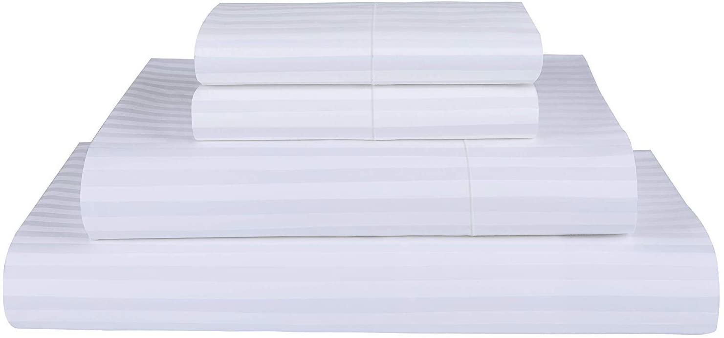 Price:$119.99 Cotton Seersucker Duvet Cover Set and Cotton Sateen 300 Thread Count Bed Sheet Set Bundle Set : Home & Kitchen