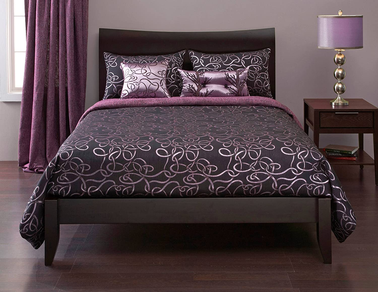 Price:$479.90 Twisty Vine 6-Piece Duvet Set, California King, Amethyst : Home & Kitchen