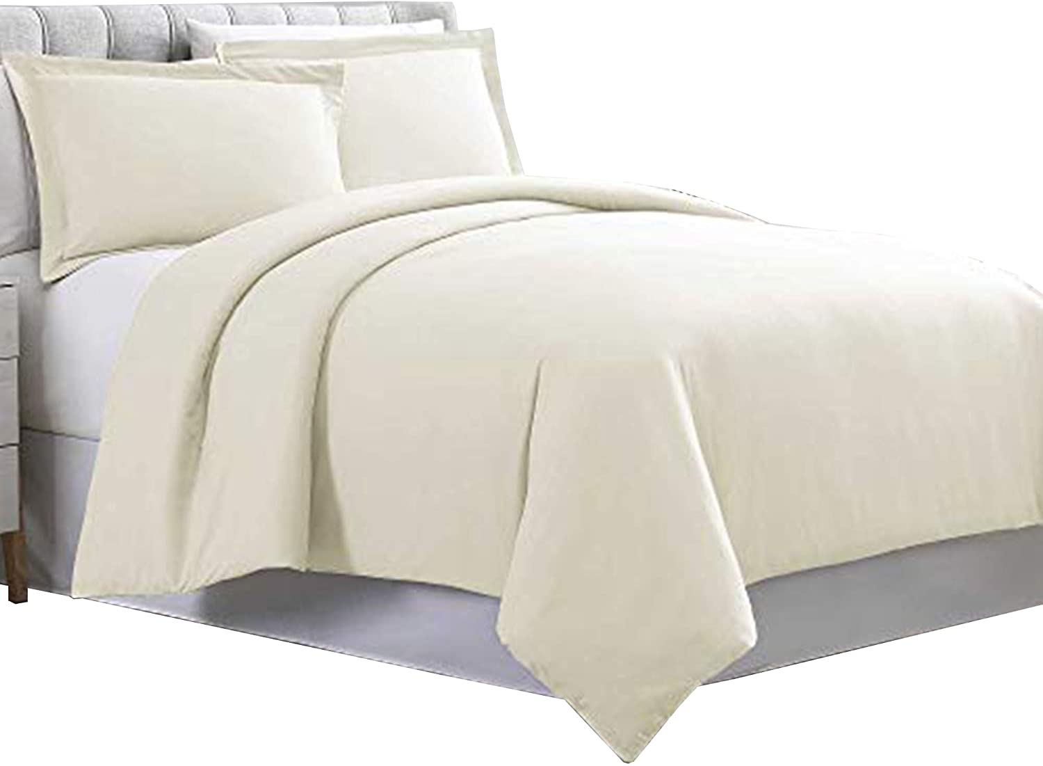 Price:$42.39 Urban Port Horten 3 Piece Full Size Microfiber Duvet Set, Off White : Home & Kitchen