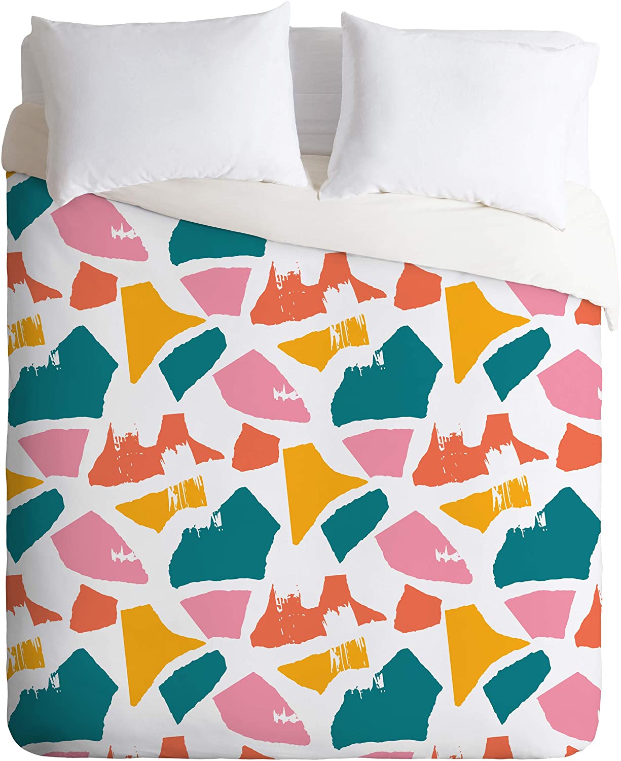 Price:$179.00 66057-dvqsek Studio Maluda Torn Paper Duvet Set with Pillowcase(s), King, Multi : Home & Kitchen