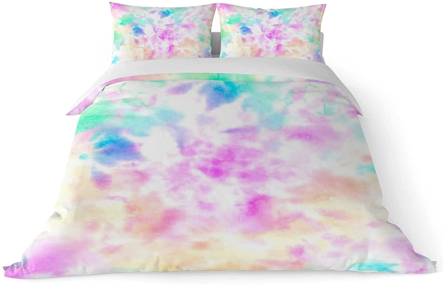 Price:$69.99 Pieces Tie Dye Duvet Cover Bedding Set Queen Size for Teen Girls, Abstract Watercolor Marble Color Soft Microfiber Polyester Comforter Cover with 2 Pillowcases, Comforter and Insert NOT Included : Home & Kitchen
