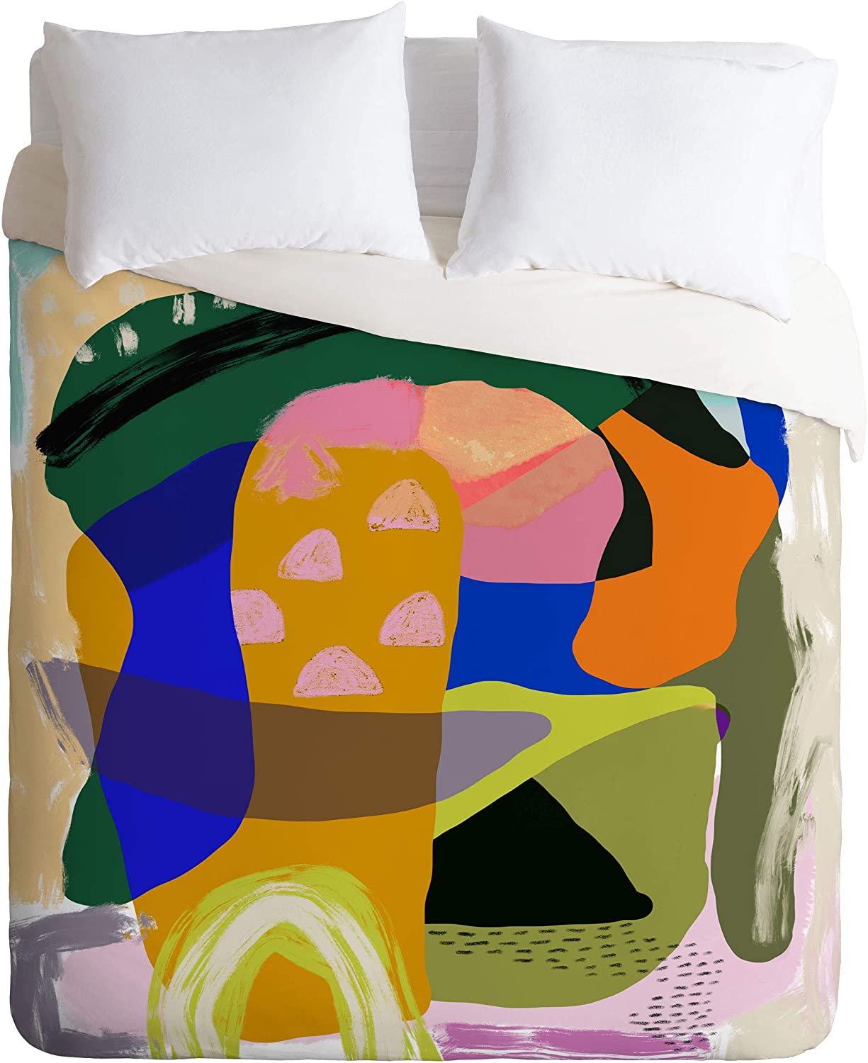 Price:$129.00 71173-dvwset Sewzinski Shapes and Layers 20 Duvet Set with Pillowcase(s), Twin/XL, Multi : Home & Kitchen