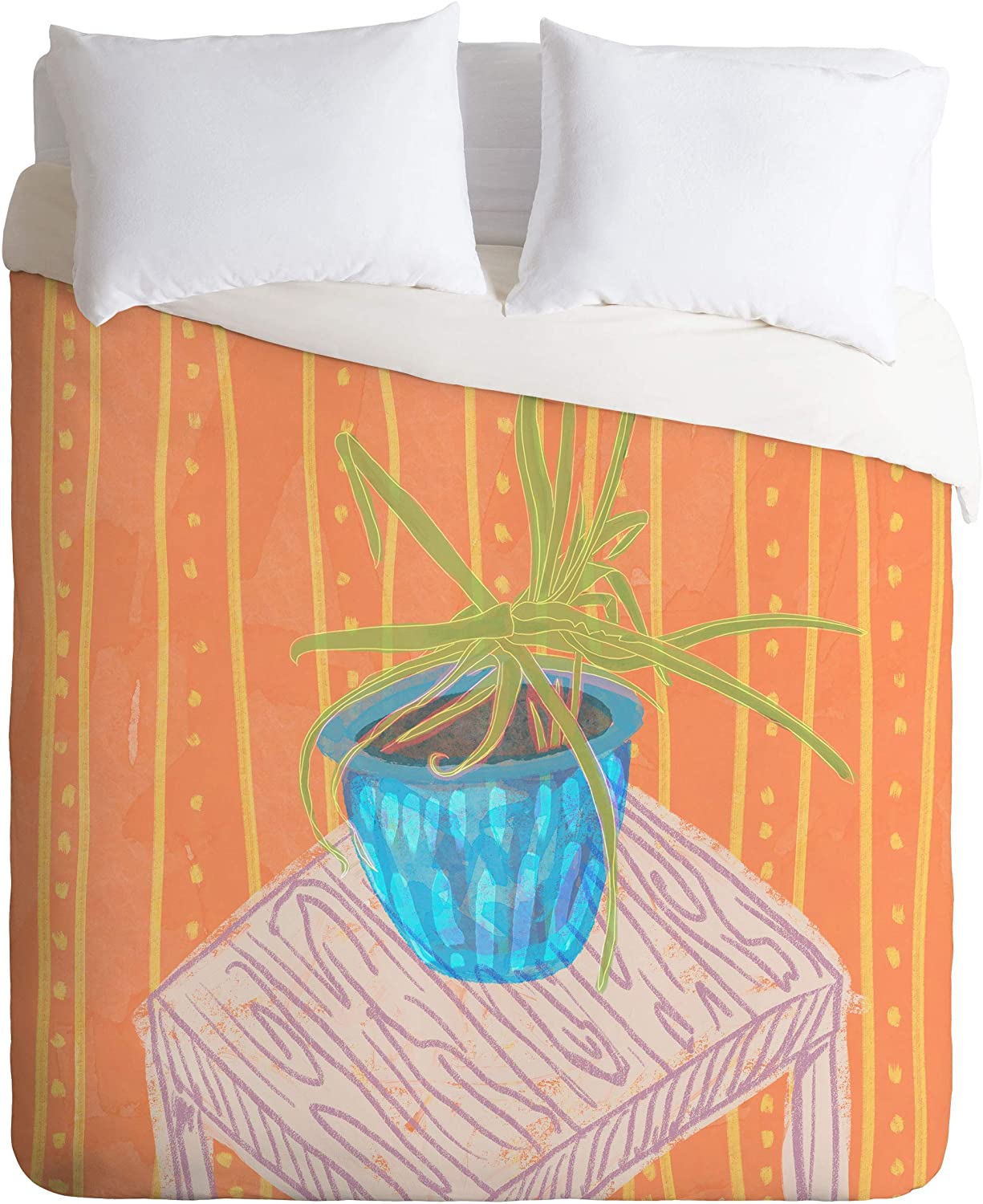 Price:$149.00 73575-dvwseq Sewzinski Plant Study Ii Duvet Set with Pillowcase(s), Queen/Full, Multi : Home & Kitchen