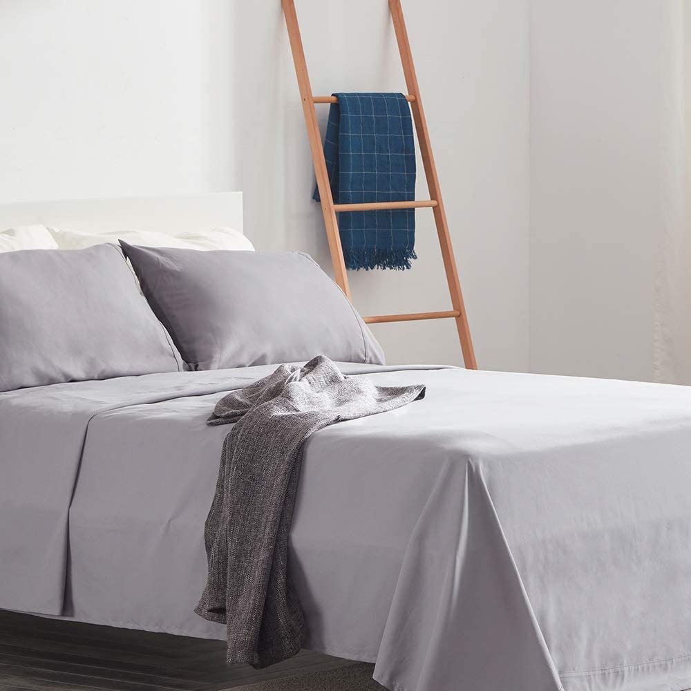 Price:$22.39 ZONE Cooling Sheet Queen Set - All Seasons Sheet & Pillowcase Sets 4 Piece - Extra Soft Cozy Bed Sheets Deep Pocket 16 inches - Wrinkle, Fade, Stain Resistant (Gull Gray, Queen) : Home & Kitchen