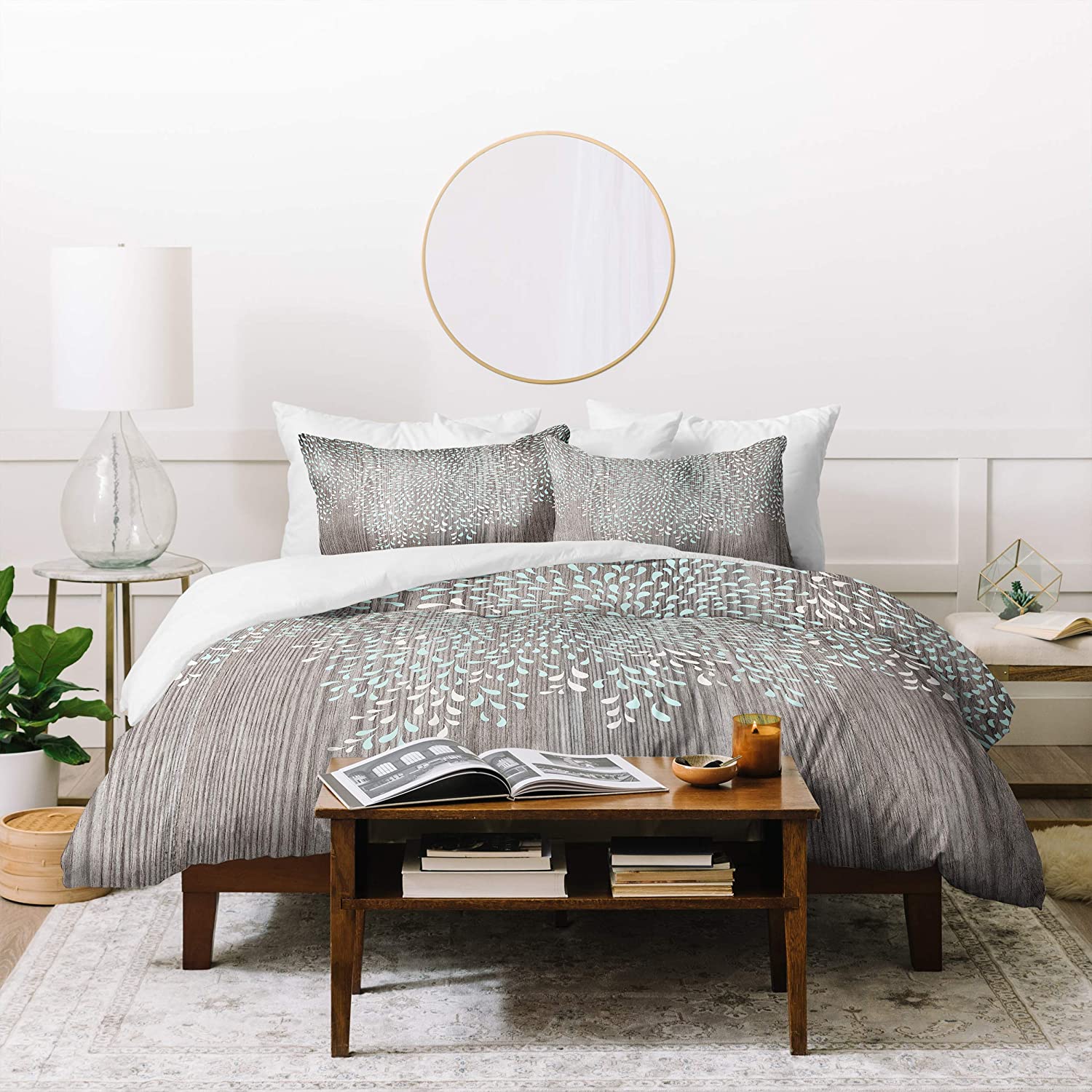 Price:$202.90 Designs Iveta Abolina Coastal Raindrops Duvet Set with Two Pillow Shams, King, Grey : Home & Kitchen