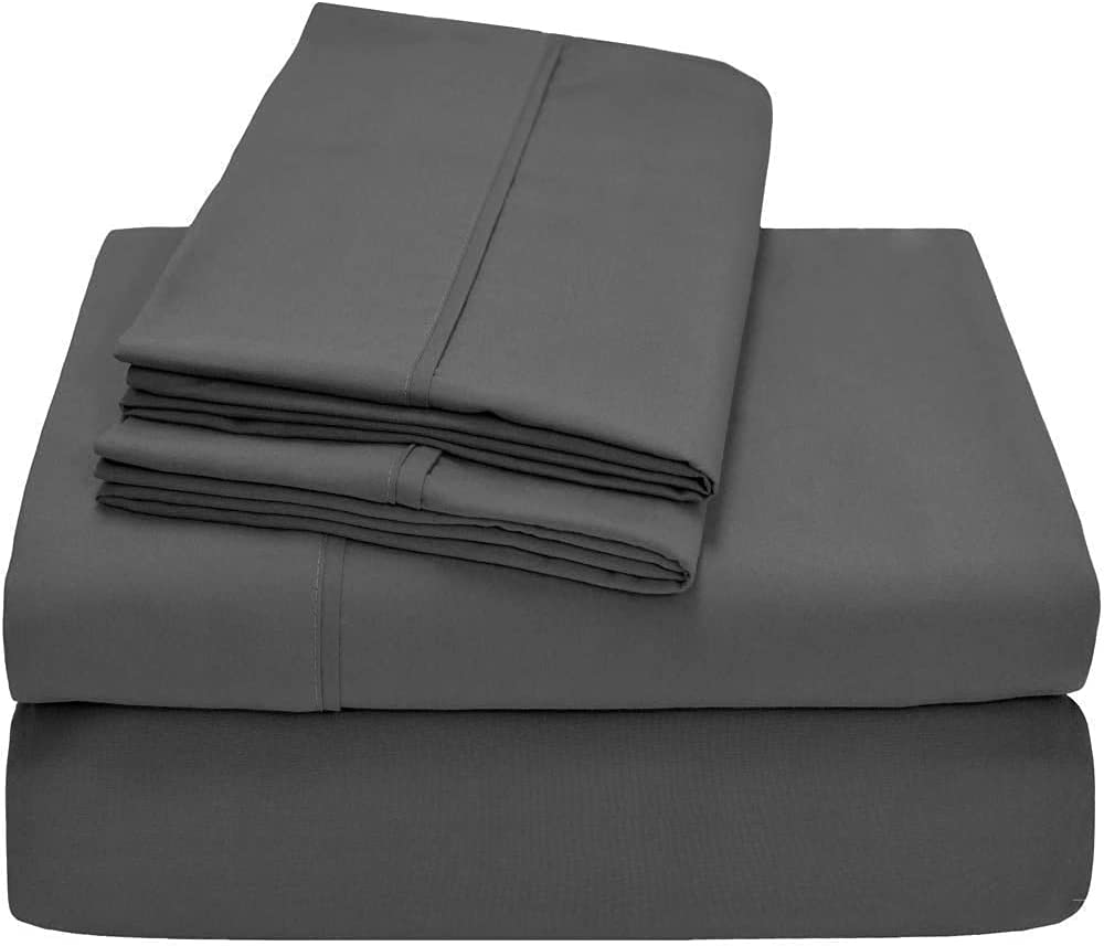 Price:$87.00 Luxurious 1000 Thread Count Italian Finish 100% Egyptian Cotton 4-Piece Queen Bed Sheets, Fits Mattress Up to 19 inches Deep Pocket Bed Sheet, Solid Pattern (Elephant Grey, Queen) : Home & Kitchen