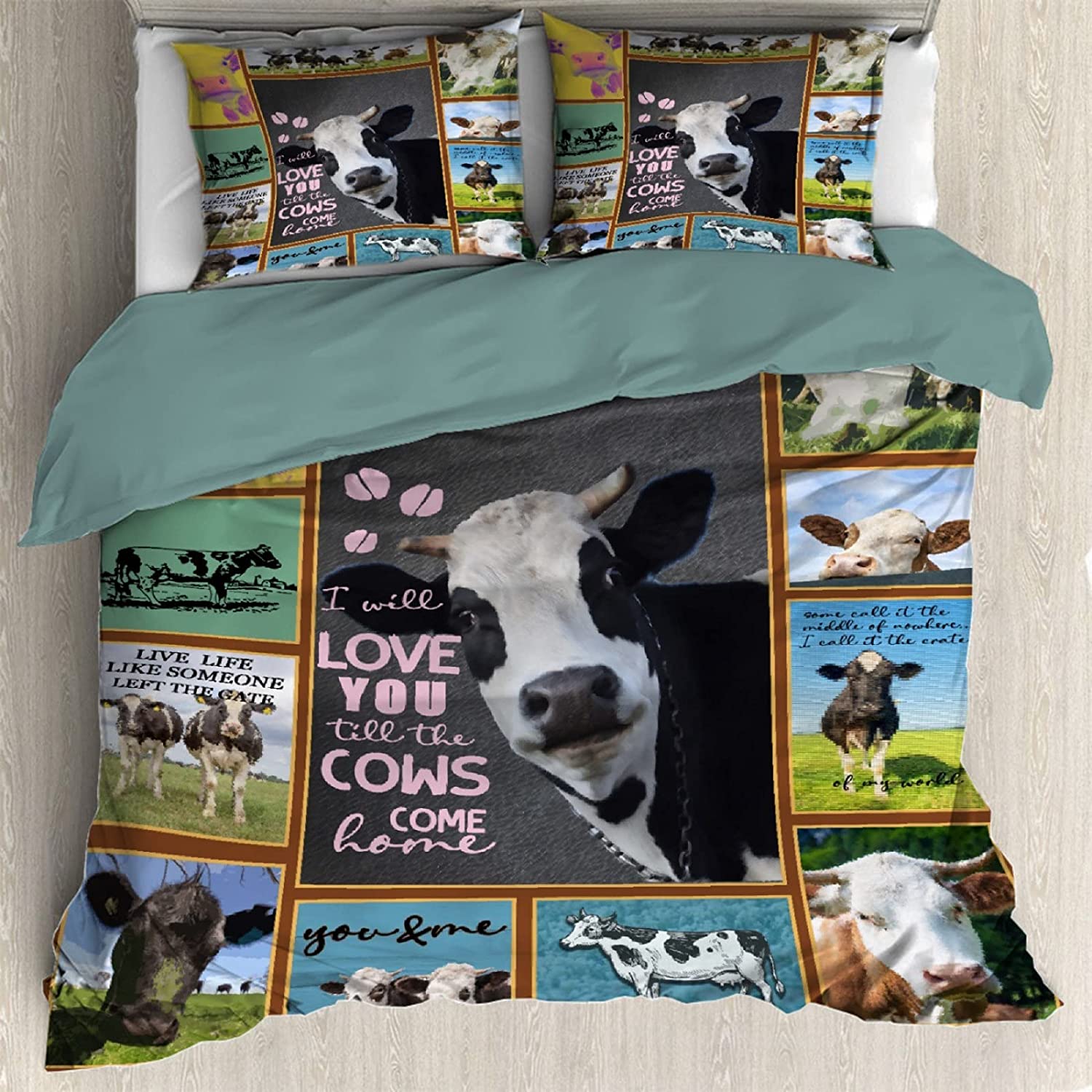 Price:$79.95 Cartoon Cow Black Duvet Cover Twin 68 x 87 in Ultra Soft Washed Microfiber Comforter Cover Sets 3 Pieces (1 Duvet Cover + 2 Pillow Shams) : Everything Else