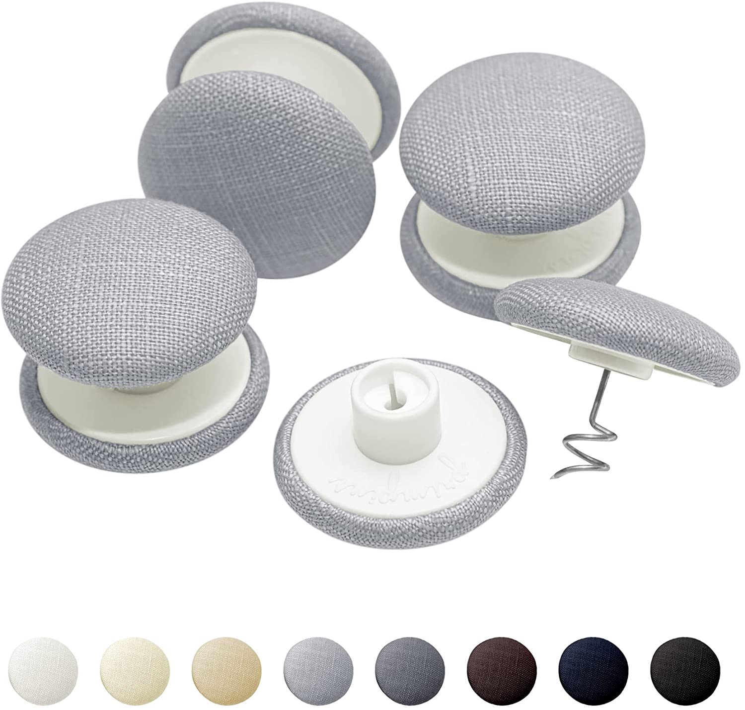 Price:$14.99 Duvet Clips - Keeps Comforter from Shifting in Cover - Double Sided Pin Fasteners - Linen Fabric Buttons - Grey - Set of 4 : Home & Kitchen